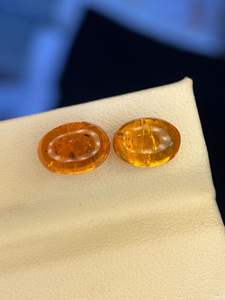 พลอยโกเมนสีส้มธรรมชาติทรงวงรีสำหรับทำเครื่องประดับ TZ - Product Image 3