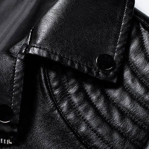 Venta al por mayor paquistaní chaquetas de cuero fabricante cinturón lado Casual chaqueta de cuero Hombre nueva motocicleta OEM diseño de alta lona - Product Image 4