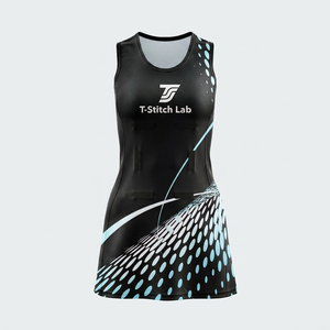 Robe de netball sans manches ajustée, séchage rapide, 100 % polyester, grande taille, évacuation de l'humidité, respirante, uniforme de netball sans manches - Product Image 3
