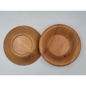 Huhipro Écologique Couleur Naturelle Forme Ronde Viet Nam Minimaliste Bois Caoutchouc Plaque Personnalisée OEM/ODM Plats & Assiettes - Product Image 4
