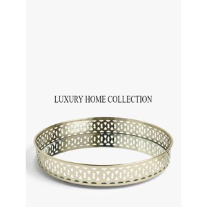 Baroque-style ornate metal glass <b>mirror</b> <b>tray</b> luxurious scrollwork border and elegant <b>mirror</b> base for sophisticated home styling - Product Image 3