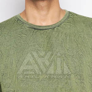 Camiseta Extra Grande de Color Sólido para Hombre, Lavado Ácido, Nuevo Diseño, Poliéster/Algodón de Alta Calidad, Transpirable y de Secado Rápido - Product Image 6