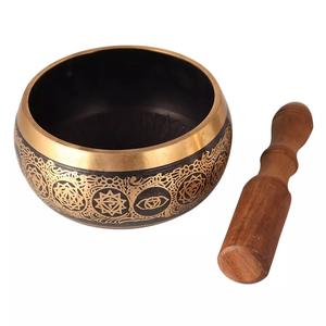 Cuenco de Canto de latón de Buda de calidad superior 7 Chakra meditación Yoga grabado puro hecho a mano cuenco de canto tibetano - Product Image 3