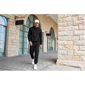 Ensemble de survêtement athlétique décontracté pour femmes en coton 100% uni 2 pièces avec capuche - Product Image 4