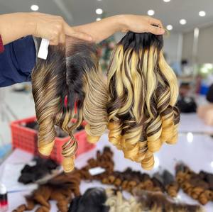 Paquetes de colores personalizados hinchables de la más alta calidad de 100% cabello humano vietnamita con precio al por mayor - Product Image 1