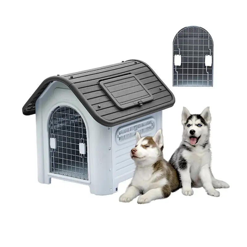 Robuste durablePet Hous Outdoor Elevated Floor Ventilation Design easybuild étanche extérieur en plastique chenil pour chiens ou