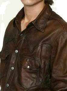 Veste d'hiver personnalisable en cuir de vache brodé pour hommes, créez votre propre style - Product Image 2