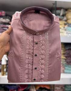 Colección Premium Elegante, Kurta de Rayón para Hombre con Bordado de Seda de Alta Calidad y Lentejuelas, para Bodas Indias y Pakistaníes - Product Image 3