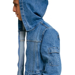 เสื้อฮู้ดดี้เดนิมวินเทจทรงโอเวอร์ไซส์คุณภาพสูงสำหรับทุกเพศ ขายส่ง รับสั่งทำลายพิมพ์แบบพิเศษ ล้างสีแบบแอซิดวอช - Product Image 2