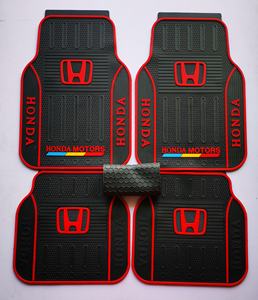 Tapis de sol de voiture universels élégants et antidérapants en TPV, durables, épaisseur 18 mm, ensemble complet 4 pièces, noirs, aiguilletés pour l'intérieur - Product Image 5