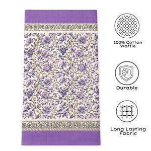 Luxury Jaipuri Handmade Block Floral Printed Waffle Cotton Fabric <b>Hand</b> <b>Towel</b> B2B Wholesale Home Office Hotel Use <b>for</b> Adult - Product Image 3