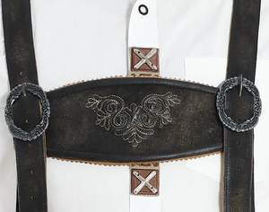 Bavarian Leather Lederhosen <b>Shorts</b> New <b>Mens</b> Bavarian Ledhosen <b>Brown</b> Oktoberfest Lederhosen All Sizes - Product Image 5