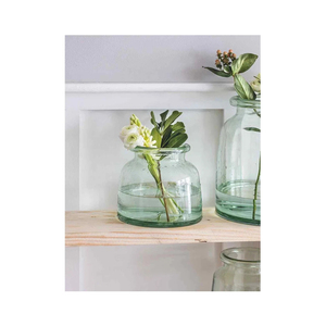 Jarrón de cristal laminado con borde grueso reciclado transparente grande más vendido para decoración de hotel y hogar - Product Image 5