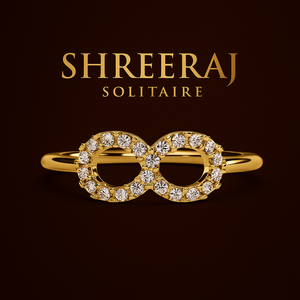 Bagues de luxe en or pur 18 carats, diamant rond naturel, magnifique bague infini, élégante, amour éternel, bijoux fins, cadeau d'anniversaire - Product Image 1