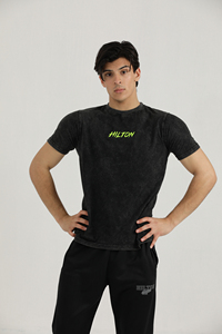 Venta al por mayor 100% algodón lavado ácido camisetas de gran tamaño 220 gramos cómodo estilo de la calle de moda con logotipo personalizado patrón sólido - Product Image 5