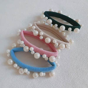 Lot de 4 élastiques à cheveux pour enfants, style vintage, avec perles effet neige - Product Image 4