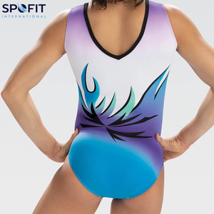 Justaucorps de gymnastique en spandex les plus vendus en 2026, designs personnalisés, justaucorps de danse brillant sans manches pour filles, justaucorps de compétition de haute qualité - Product Image 4