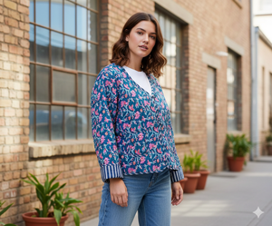 Chaqueta Acolchada Reversible Unisex de Estilo Bohemio, Hecha a Mano con Algodón Indio, Abrigo de Invierno y Primavera con Estampado y Borde Libre para Otoño - Product Image 1