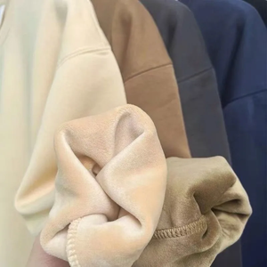 Sweats surdimensionnés à col rond pour femmes Chemises d'hiver élégantes Confortable Chaud Durable Coton Polaire Casual Wear - Product Image 5