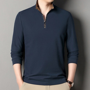 OEM logotipo personalizado bordado impreso diseño de los hombres de medio cuello alto camisa de fondo nueva primavera caliente otoño para Polo patrón sólido Kni - Product Image 5