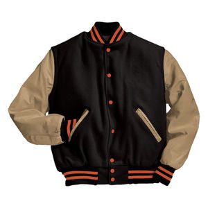 Chaqueta universitaria para hombre a precio barato con mangas naranjas Chaqueta de béisbol universitaria de alta calidad de tendencia de lujo para hombre Envío DDP - Product Image 6