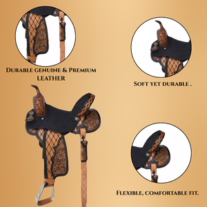 La mayoría de los vendedores Western Barrel Racing Horse Saddle Tack Western Pleasure Trail Cowboy Leather Tack Horse Dressage Saddle Pad - Product Image 4