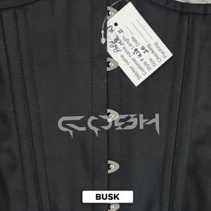 Corsé Gótico Negro de Algodón Personalizado, Corsé Corto Debajo del Busto con Varillas de Acero para Entrenamiento de Cintura |   Corsé de algodón negro - Product Image 3