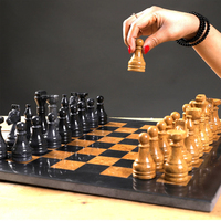 Jeu d'échecs artisanal en onyx naturel massif, 100 % naturel, avec pièces solides, pour hommes, femmes et enfants, jeux de backgammon d'intérieur, décoratif