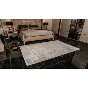 Alfombra Moderna de Terciopelo Crema Netline Home Depot KD010, 100% Micro Poliéster, No Desprende Pelusa, Fácil de Limpiar, Duradera, para Dormitorio y Juego de Alfombras - Product Image 1