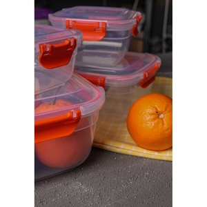 900ml Square <b>Plastic</b> PP Airtight Durable Stackable Microwave Safe <b>Food</b> Container Colored Locking Lid Kitchen Pantry <b>Storage</b> Meal - Product Image 5