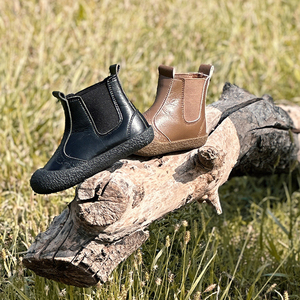 Bottes Chelsea d'<span class=keywords><strong>hiver</strong></span> pour enfants, bottes en cuir doublées de polaire pour garçons, bottes Martin pour filles - Product Image 6