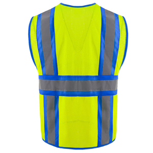 Chaqueta de seguridad con logotipo personalizado para hombre, chaleco reflectante de alta visibilidad con varios bolsillos, decoración Vintage, para trabajo de ingeniero - Product Image 4