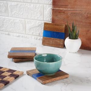 Luxury Epoxy Resin and Natural Wood <b>Coasters</b> Heat-Resistant Drink Holders for Coffee <b>Tables</b> Desks Dining Areas - Product Image 3