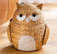 Panier de rangement moderne en rotin tressé de qualité supérieure, écologique, en forme d'animal, personnalisé, pour jouets d'enfants, à un seul niveau, type sol, pour salon