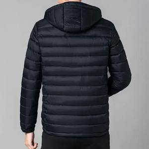 Veste bomber formelle d'hiver pour homme, rembourrage en toile, chaude, légère, matelassée, à capuche, poche avant, longue - Product Image 4