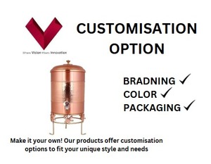 Customized Logo Pure Copper Half-Hammered <b>Water</b> <b>Tank</b> 3.5 LTR Leak-Proof & Eco-Friendly Reusable for <b>Camping</b> & Office Use - Product Image 3