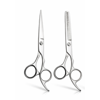 Ensemble professionnel de ciseaux de coiffure en acier inoxydable, à manche long, pour droitiers, ciseaux à effiler, ciseaux de barbier et peigne