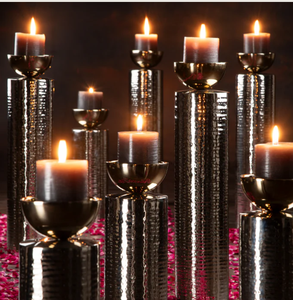 Soporte de vela de metal plateado para la decoración del jardín del hogar Decoración de la boda Decoración del hotel - Product Image 2