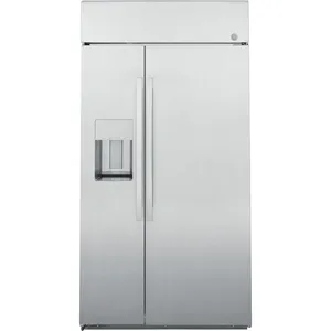Refrigerador Inteligente GE PSB48YSNSS de 48 Pulgadas con Iluminación LED y 28.7 Pies Cúbicos de Profundidad para Mostrador Fuente de energía eléctrica integrada con capacidad total de [X] pies cúbicos - Product Image 1