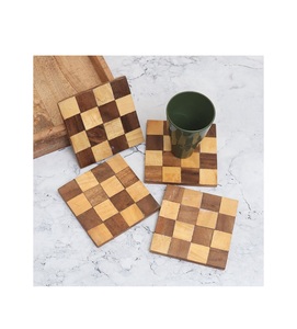 Sous-verre à thé ensemble de 18 tasses en bois sous-verre à thé table à manger | Décor pour table à manger - Product Image 3