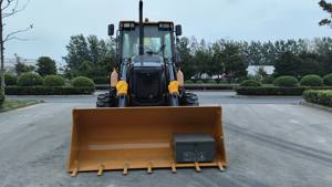 Chargeuse-pelleteuse jaune, chargeuse sur pneus, moteur diesel, mini-excavatrice, godet avant, excavatrice sur chenilles arrière - Product Image 6