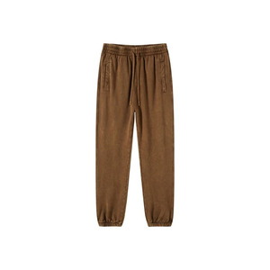 Pantalon de jogging épais pour homme en coton polyester brossé, 400 GSM, coupe ajustée, lavé, faible MOQ - Product Image 6