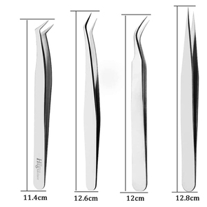 Ensemble de pinces à cils de précision 4 pièces outils d'extension de cils professionnels faux Volume 45 degrés C Type pince à épiler russe cils travail - Product Image 4