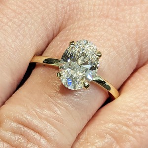 Customized 14K Gold Wedding Band Men's Engagement Ring Oval Cut Lab Grown Moissanite VVS Clarity IGI Classic Diamond Fine Rings - Product Image 6