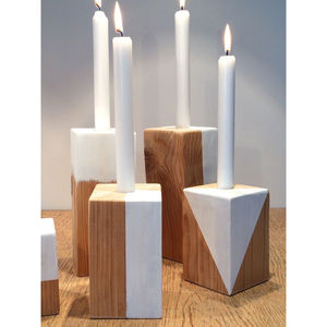 New Luxury Design Home Decorative <b>Dinner</b> Ware Item Creative Rectangular Shape Decorative Wooden <b>Candle</b> Holder for Best Sale - Product Image 1
