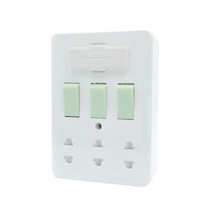 อุปกรณ์ไฟฟ้าบอร์ด GA03 Ominsu 3สวิทช์1ฟิวส์3ขาซ็อกเก็ตสองขา - Product Image 3