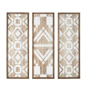 <b>Wall</b> Art Living Room <b>Decor</b> - Geometric Design Natural <b>Wooden</b> Frame Home Accent Bathroom Decoration Ready to Hang Panels for Bed - Product Image 1