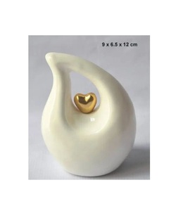 Urna de cremación de aluminio sólido en forma de lágrima única del fabricante indio Estilo europeo de metal personalizado para funerales de mascotas - Product Image 4