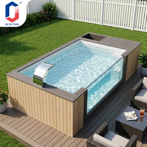 Piscine hors sol de luxe pour spa extérieur, en fibre de verre, avec système de filtration et pompe à jets de massage - Product Image 4