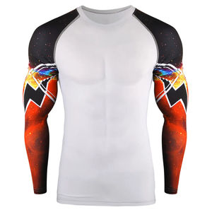 Custom Made Simple Plain Blank Men Rash Guards para la venta en línea Profesional último hecho Precio barato Hombres Rash Guard - Product Image 2